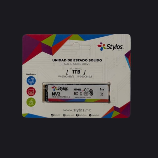 SSD Stylos NV2 1TB M.2 2280 NVMe PCIe 3.0 (hasta 3600 MB/s)