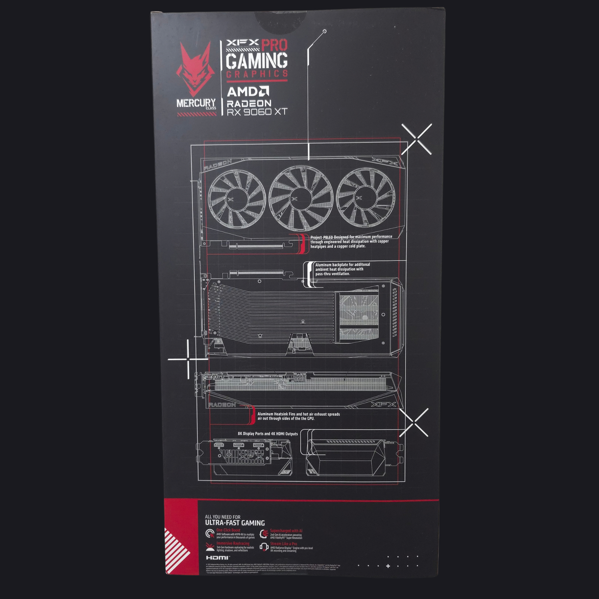 Tarjeta de Video XFX Mercury Radeon RX 9060 XT OC 16GB GDDR6