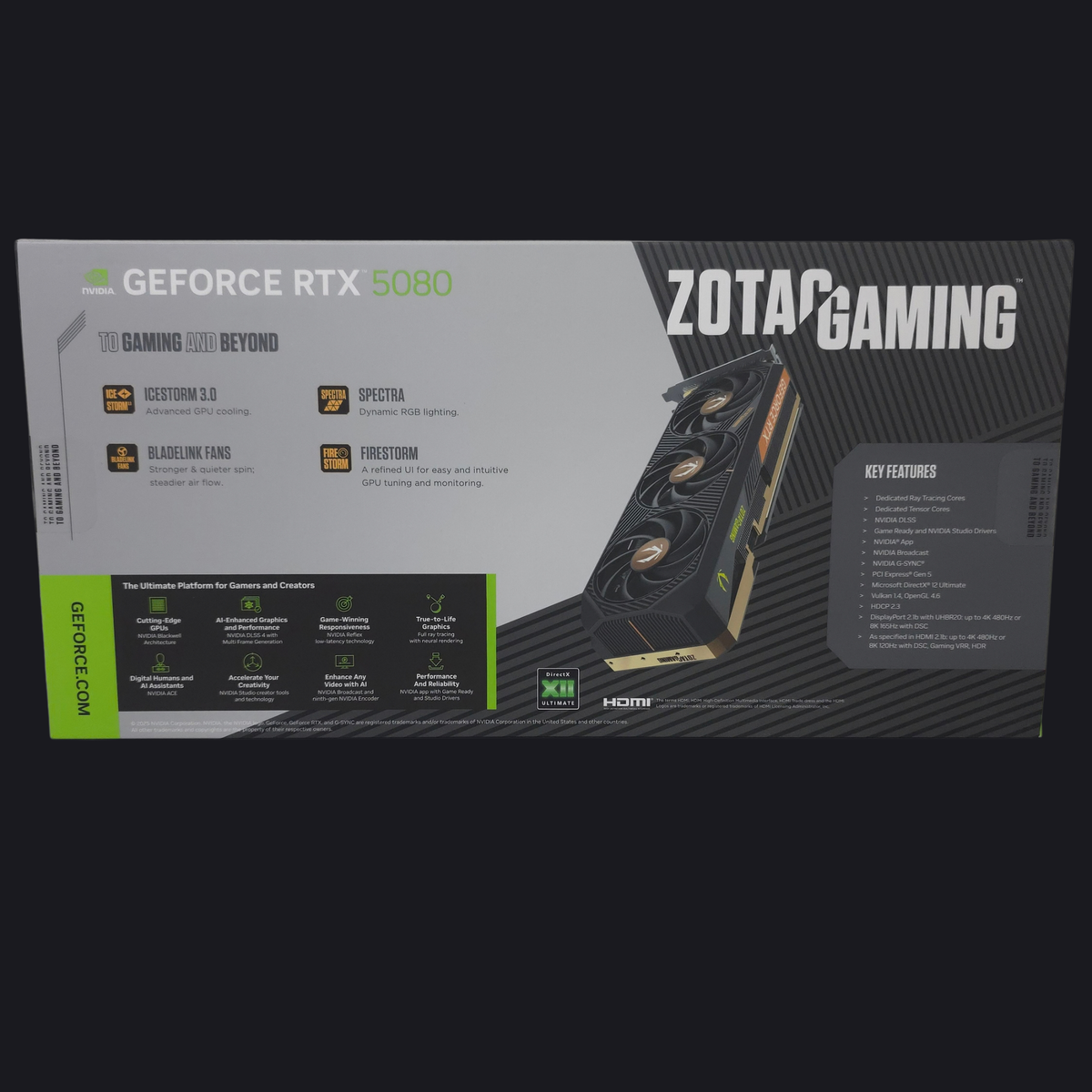 Tarjeta de Video ZOTAC GAMING GeForce RTX 5080 SOLID CORE OC 16GB GDDR7